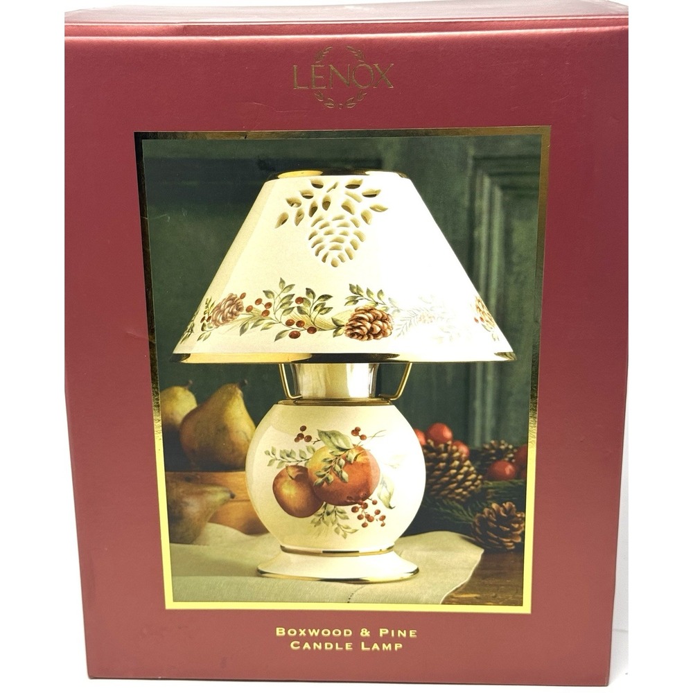 Lenox Williamsburg Boxwood and Pine Candle Lamp Tealight Votive Candleholder B